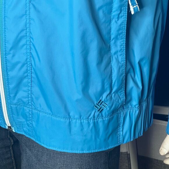 Columbia Omni-Shield Blue Outdoor Packable Windbreaker Rain Jacket Size Medium - Picture 5 of 13